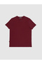 Burgundy Slim Fit 100% Cotton Crew Neck Basic T-Shirt 50325307-Vr014 - 6