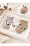 3-Pack Panda Baby Short Socks / Unisex Cotton Seamless Toe Socks