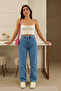 Women's Casual Denim Wide Leg Ice Blue Jeans