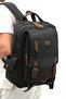 Eba-6235 Canvas (Cotton) Backpack with Laptop Compartment Camping Travel School Bag Black - 4