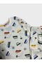 Boy's 100% Cotton White Car Print Long Sleeve Winter Pajamas Set - 3