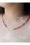 Special Design Agate Natural Stone Steel Name Necklace Balance, Peace, Positive Protection - 2