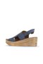 Blue Dark Alf Suede Women's Wedge Heeled Sandals 01Wa4705 - 4