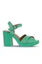 Green Dark Leather Women's Heeled Sandals 01Wy12301 - 2