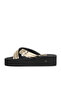 Gold Shiny Mirror Women's Wedge Heeled Slippers 26Wt614536 - 4