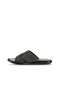 Khaki Leather Men's Flat Slippers 25Mt2233 - 3