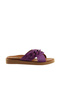 Lilac Leather Women's Flat Slippers 01Wu3312 - 2