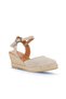 Beige Suede Women's Wedge Heeled Sandals 14Ws7205 - 2