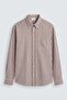 Brown Lyocell Blended Relax Fit Striped Men's Shirt - 4