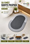 2 Pieces Soft Textured Super Absorbent Bathroom and Kitchen Mat - 38X58 cm Non-Slip Base Gray Mat M-60 - 5