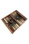 Black Mosaic Classic Large Backgammon Wood with Numerator - 3