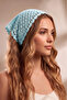 Swan Detailed Hand Knitted Bandana - 4