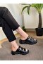 Women's Black Mazer Comfort Orthopedic Sole Buckle Slippers