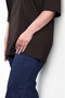 Women's Summer Large Size Mom 100% Cotton Anti-Sweat Brown T-Shirt - Breathable Fabric Oversized Comfortable Fit Blouse - 3