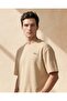 Men Beige Crew Neck T-Shirt - 4
