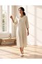 Women Cream Long Sleeves Knit Nightgown - 5