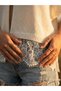 Women's Ecru Summer Cotton Knitwear Blouse with Lace Detail - 4