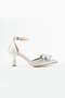Cameron Stone-Studded Buckle Detail Ankle-Tie Heeled Shoes - 3