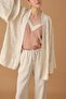 Kimono Linen Women's Pajama Set - Lx.25232 Neutral - 4