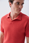 Men's Red Polo Neck T-Shirt - 3