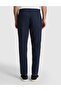 Navy Blue Carrot Fit 100% Linen Canvas Trousers 50320846-Vr033 - 5