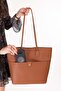 Women's Double Compartment Hand and Shoulder Bag Ald.6757 Tan - 2