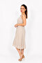 Women's Cream Rope Strap Soft Fabric Comfortable Cut Cotton Viscose Dress - 2