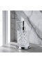 Crystal Series Glass Chrome Bathroom Set, 4 Pieces: Liquid Soap Dispenser, Brush Holder, Soap Dish, Cotton Holder - 5