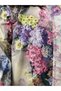 Girl's Hooded Raincoat Blue Pink Floral with Zipper 9260 - 4