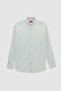 Ds Damat Comfort Water Green Buttoned Collar Relaxed Cut Linen Look 100% Cotton Shirt - 6