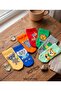 Box of 5 Children's Short Socks with Seamless Animal Figures on the Toe - 2