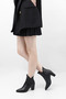 Women's Black Zippered Pointed Toe Genuine Leather Boots - 3