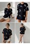 Women's Bow Detailed 100% Cotton Basic T-Shirt - 5