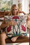 Decorative Tulip Pattern Cotton Throw Pillow Cover - 2