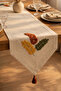 100% Cotton Linen Bohemian Punch Embroidered Table Runner – 40X 130 Elegant and Natural Tablecloth