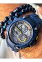Digital Sports Men's Wristwatch, Navy Blue Silikon Cord Suitable for Pool and Sea Use, with Stopwatch - 5