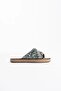 Women's Black Stone Embroidered Slippers Tr35My08A - 2