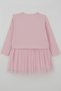 Girls' Long Sleeve Dress with Floral Print and Tulle, 2-6 Years, Pink - 5