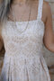Beige Strappy Pleated Fishtail Midi Dress - 3