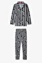 Gray Boy's Mickey Fam Long Sleeve Buttoned Cotton Piece Shirt Pajama Set - 3