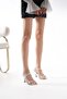 Women's Silver Heeled Sandals Tr02My01B - 5
