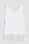 Women's V Neck Sleeveless Beach Printed Tassels Slim Stretchy Beach Dress - 3
