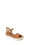 Women's Tan Strappy Wedge Heeled Leather Sandals 26Sfd551418 - 7
