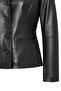 Giselle Women's Black Short Leather Jacket 24Wgd5252U4 - 4