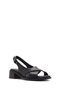 Women's Black Ankle Buckle Short Heeled Leather Sandals 26Sfd341418 - 7