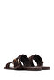 Women's Brown Buckle Suede Leather Slippers 25Sfd 160710 - 5