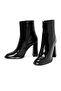 Women's Black Zippered High Thick Heeled Patent Leather Boots 24Wfd 132516 - 3
