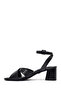 Women's Black Ankle Buckle Printed Thick Heeled Sandals 26Sfe481526 - 3