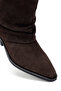 Women's Brown Short Thick Heeled Suede Leather Cowboy Boots 25Wfd270610 - 8