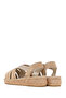 Women's Beige Suede Leather Espadrille Sandals 26Sfd205510 - 6